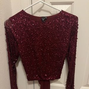 Windsor sequin top burgundy size S
